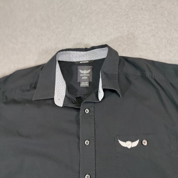 Ariat Shirt Men’s XXL Black Relentless Long Sleeve Button Down Western Stretch - Picture 4 of 11